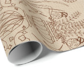 Bobwhite Quail Damask Sepia Cadeaupapier (Rol Hoek)