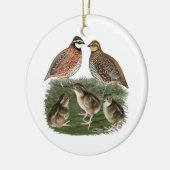 Bobwhite Quail familie Keramisch Ornament (Links)