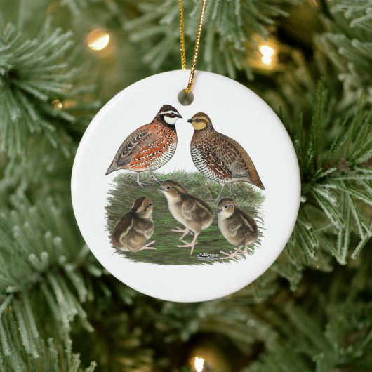 Bobwhite Quail familie Keramisch Ornament (Boom)