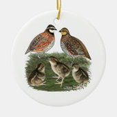 Bobwhite Quail familie Keramisch Ornament (Voorkant)