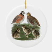 Bobwhite Quail familie Keramisch Ornament (Achterkant)