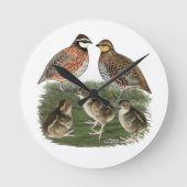 Bobwhite Quail familie Ronde Klok (Voorkant)