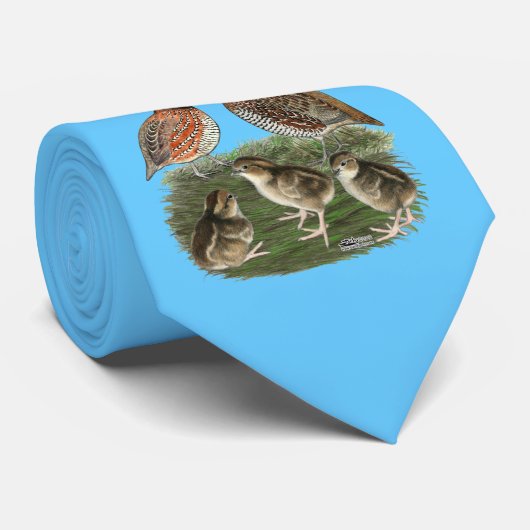 Bobwhite Quail familie Stropdas (Opgerold)