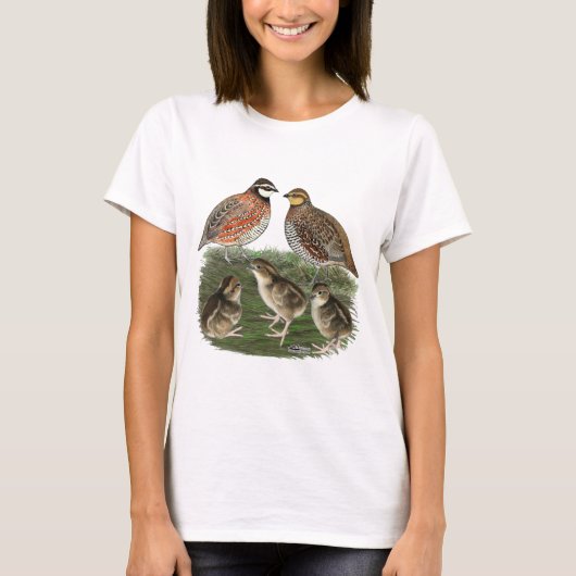 Bobwhite Quail familie T-shirt (Voorkant)