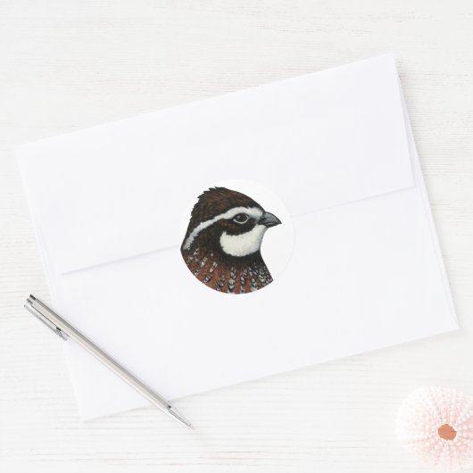 Bobwhite Quail Ronde Sticker (Envelop)