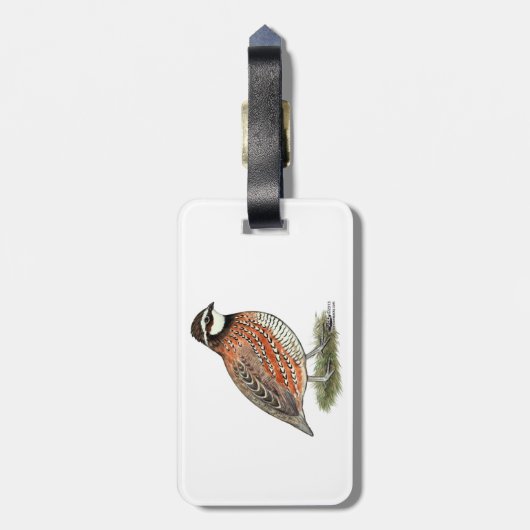 Bobwhite Quail Rooster Bagagelabel (Achterkant verticaal)