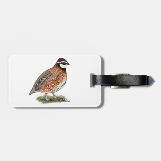 Bobwhite Quail Rooster Bagagelabel (Achterkant horizontaal)