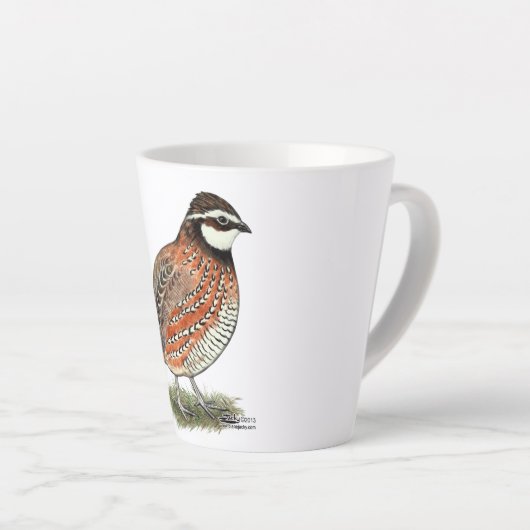 Bobwhite Quail Rooster Latte Mok (Rechterhoek)