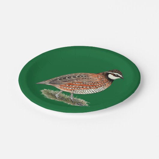 Bobwhite Quail Rooster Papieren Bordje (Gekanteld)