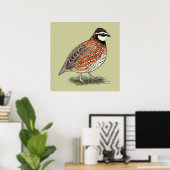 Bobwhite Quail Rooster Poster (Thuiskantoor)