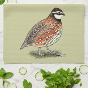 Bobwhite Quail Rooster Theedoek