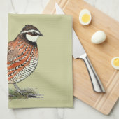 Bobwhite Quail Rooster Theedoek (Quarter Fold)