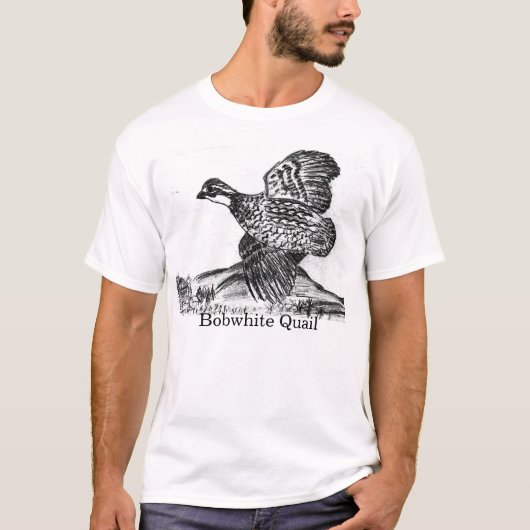 Bobwhite Quail Tekenen op T-Shirt (Voorkant)