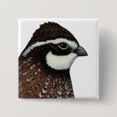 Bobwhite Quail Vierkante Button 5,1 Cm (Voorkant)