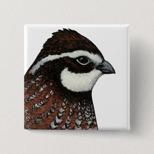 Bobwhite Quail Vierkante Button 5,1 Cm (Voorkant)