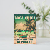 Boca Chica Dominicaanse Republiek - Retro Vintage  Briefkaart (Staand voorkant)