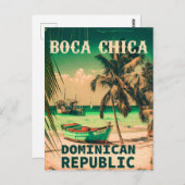Boca Chica Dominicaanse Republiek - Retro Vintage  Briefkaart (Voorkant / Achterkant)
