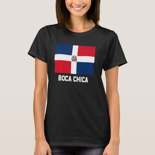 Boca Chica Dominicaanse Republiek Vlag Emblem Escu T-shirt (Voorkant)