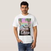 Boca Chica Texas poster op vakantie T-shirt (Voorkant volledig)