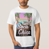 Boca Chica Texas poster op vakantie T-shirt (Voorkant)