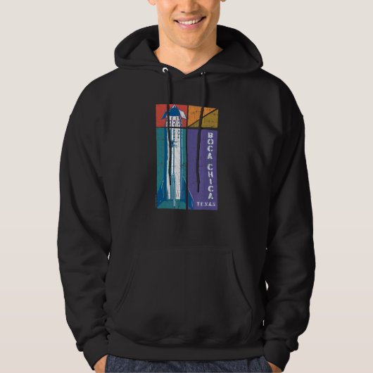 Boca Chica Texas Starship Cool Retro 1 Hoodie (Voorkant)