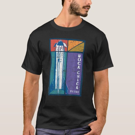 Boca Chica Texas Starship Cool Retro T-shirt (Voorkant)