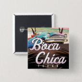 Boca Chica Texas vakantieposter Vierkante Button 5,1 Cm (Voorkant /achterkant)