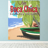 Boca Chica vintage-poster Canvas Afdruk (Insitu (Houten vloer))