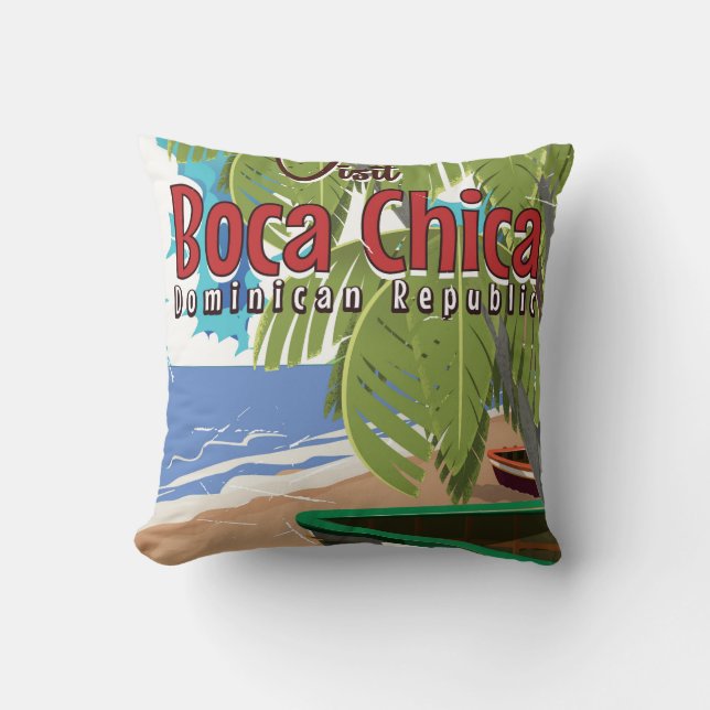 Boca Chica vintage reisposter Kussen (Voorkant)