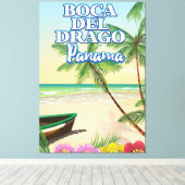 Boca del Drago Panama strand reisposter Canvas Afdruk (Insitu (Houten vloer))