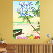 Boca del Drago Panama strand reisposter Canvas Afdruk (Insitu (Woonkamer))
