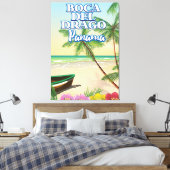 Boca del Drago Panama strand reisposter Canvas Afdruk (Insitu (Slaapkamer))