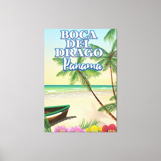 Boca del Drago Panama strand reisposter Canvas Afdruk (Voorkant)