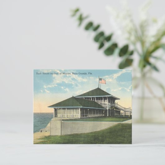  Boca Grande Florida Bath House Briefkaart (Staand voorkant)