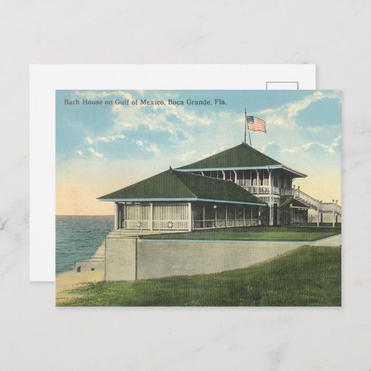 Boca Grande Florida Bath House Briefkaart (Voorkant / Achterkant)