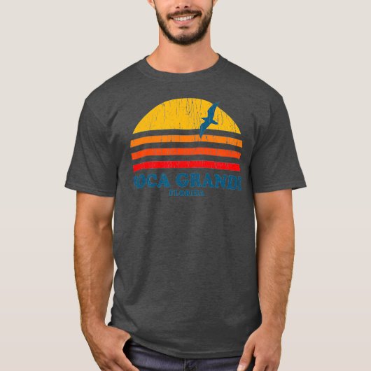 Boca Grande Florida FL Grafische 70-jaren T-shirt (Voorkant)