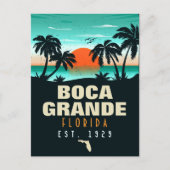 Boca Grande Florida Retro Sunset Souvenirs 60s Briefkaart (Voorkant)