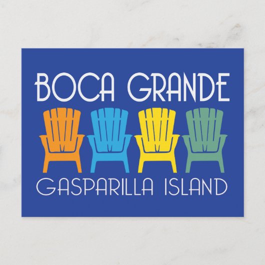 Boca Grande Gasparilla Florida Strandstoelen Briefkaart (Voorkant)