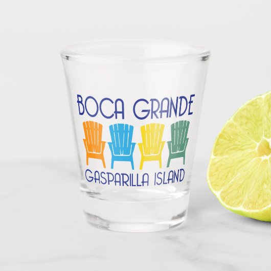 Boca Grande Gasparilla Island Florida strandstoele Shot Glas (Voorkant)