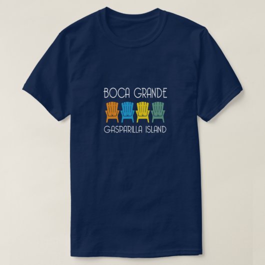 Boca Grande Gasparilla Island: strandstoelen T-shirt (Design voorkant)