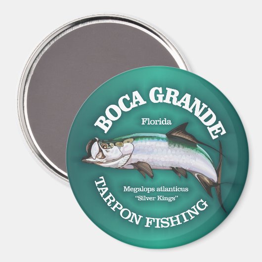 Boca Grande Tarpon Vissen Magneet (Voorkant / Achterkant)