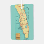 Boca Grande Useppa Florida Kaart Ornament (Voorkant links)