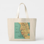 Boca Grande Useppa Island Florida Kaart Grote Canv Grote Tote Bag (Achterkant)