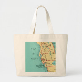 Boca Grande Useppa Island Florida Kaart Grote Canv Tote Bag