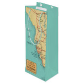 Boca Grande Useppa Island Kaart Wijn Cadeautas (Achterkant Gekanteld)