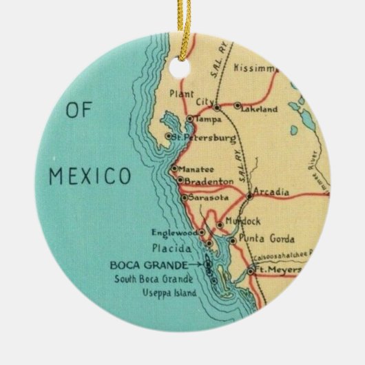 Boca Grande Useppa Island-sieraad Keramisch Ornament (Voorkant)