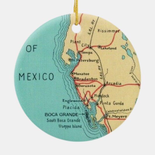 Boca Grande Useppa Island-sieraad Keramisch Ornament (Achterkant)