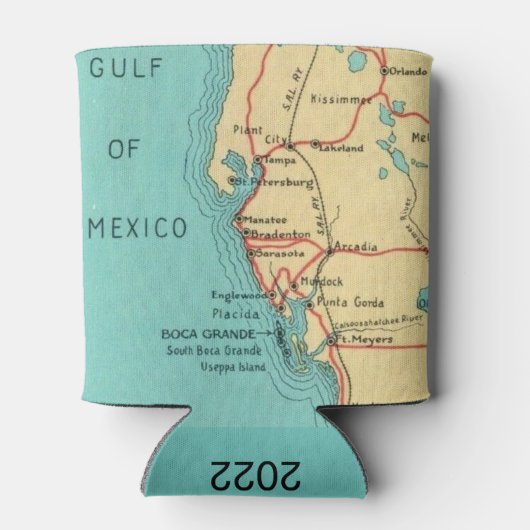 Boca Grande. Useppa Map Koelbox Blikjeskoeler (Achterkant)