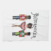 Boca Raton Black Nutcracker Funny Christmas Theedoek (Horizontaal)