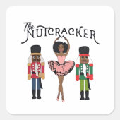 Boca Raton Black Nutcracker Funny Christmas  Vierkante Sticker (Voorkant)